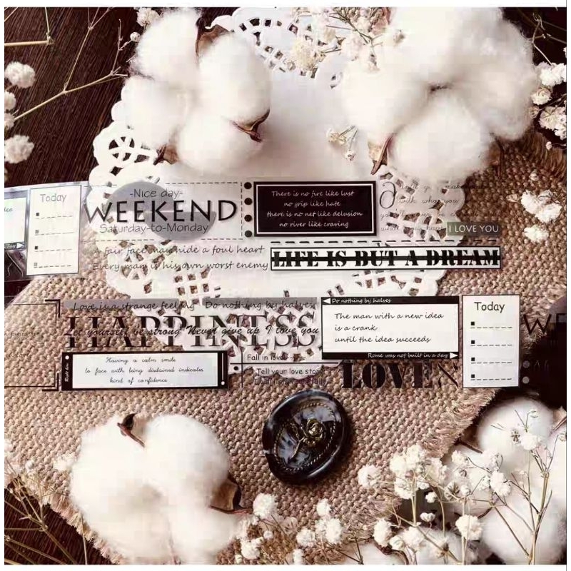 Krisna.room ♡ LLX studio- Chu kì 100cm cuộn băng dán PET tape dải chữ trang trí sổ