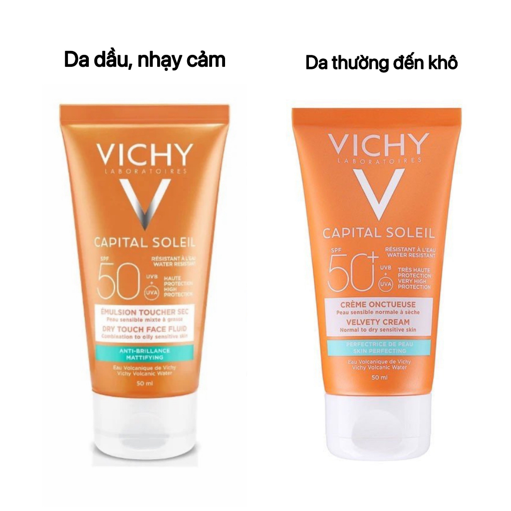 Kem Chống Nắng Không Gây Nhờn Rít Không Màu SPF50 Vichy Capital Soleil 50ml