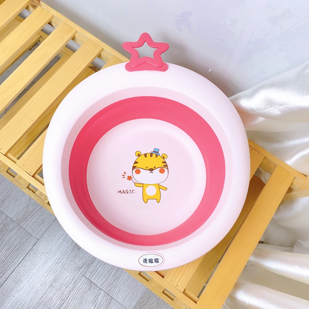 Chậu Rửa Mặt Gấp  Gọn Thông Minh, Thị Nhím Store, Chậu Rửa Mặt Cho Bé Sơ Sinh Dung Tích 3.5L