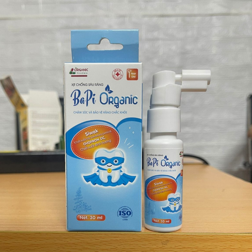 Xịt chống sâu răng BaPi Organic chăm sóc và bảo vệ răng bé chắc khỏe