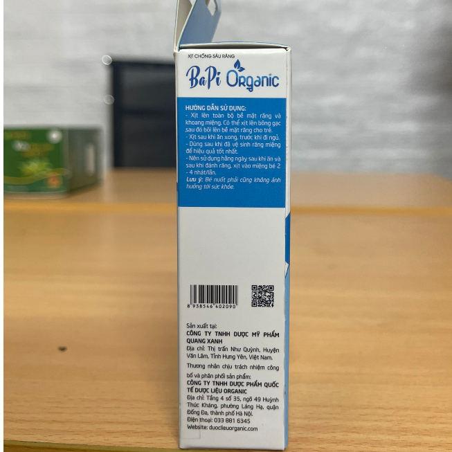 Xịt chống sâu răng BaPi Organic chăm sóc và bảo vệ răng bé chắc khỏe