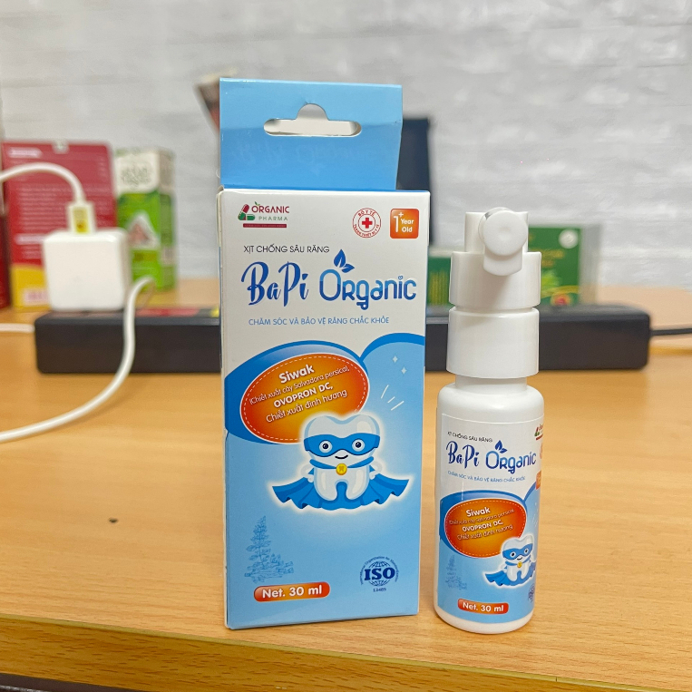 Xịt chống sâu răng BaPi Organic chăm sóc và bảo vệ răng bé chắc khỏe