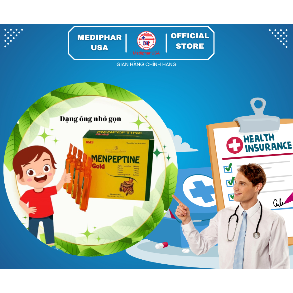 MENPEPTINE GOLD Hỗ Trợ Hệ Tiêu Hóa các triệu chứng khó tiêu, rối loạn tiêu hóa, chướng bụng - CHÍNH HÃNG 100%