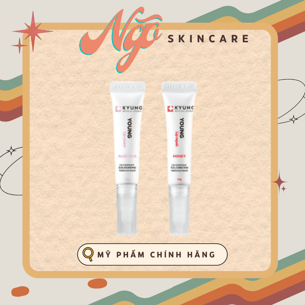 Son Dưỡng Và Son Treatment Kyunglab Cấp Ẩm Môi Căng Mịn Young Lip Cream & Repair Cho Môi Hư Tổn 10g