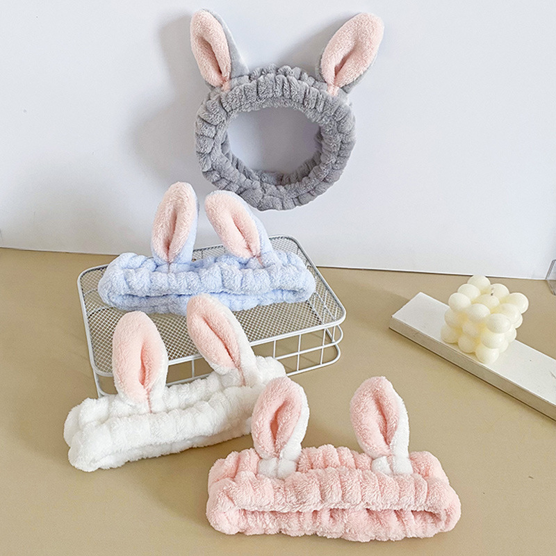 Băng Đô Cài Tóc Rửa Mặt Cute Dễ Thương Hình Tai Thỏ Trái Đào Con Cua Sừng Hươu Vải Nhung A213 A237 A212 A234-AndiFashion