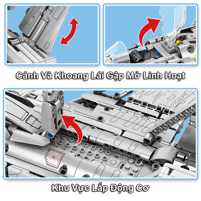 Đồ Chơi Lắp Ráp Kiểu Lego Điều Khiển Từ Xa RC Technic Mô Hình Máy Bay Tiêm Kích Phản Lực J15-20 SU35 705995-96 900+PCS