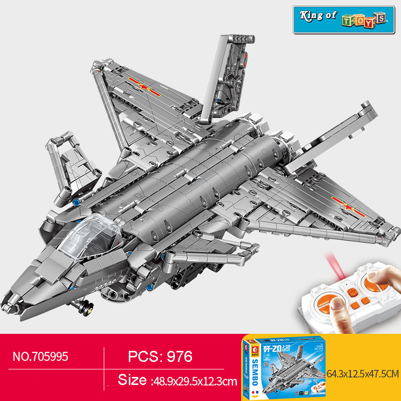 Đồ Chơi Lắp Ráp Kiểu Lego Điều Khiển Từ Xa RC Technic Mô Hình Máy Bay Tiêm Kích Phản Lực J15-20 SU35 705995-96 900+PCS