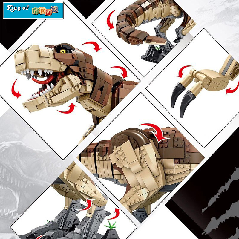 Đồ Chơi Lắp Ráp Kiểu Lego Mô Hình Khủng Long Bạo Chúa Tyrannosaurus T-Rex Model 611001, 611002 Với 1813 Mảnh Ghép