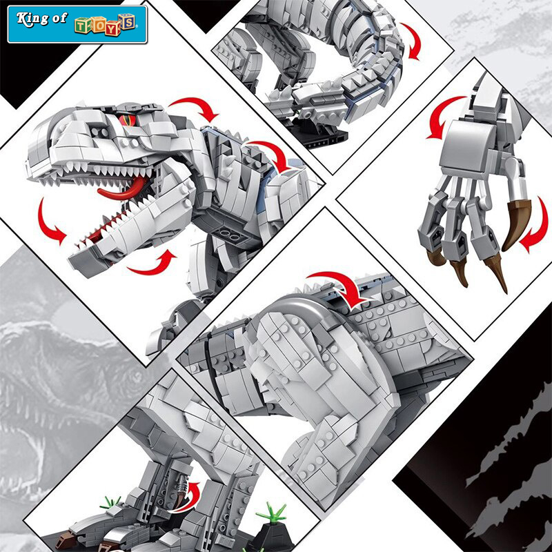 Đồ Chơi Lắp Ráp Kiểu Lego Mô Hình Khủng Long Bạo Chúa Tyrannosaurus T-Rex Model 611001, 611002 Với 1813 Mảnh Ghép