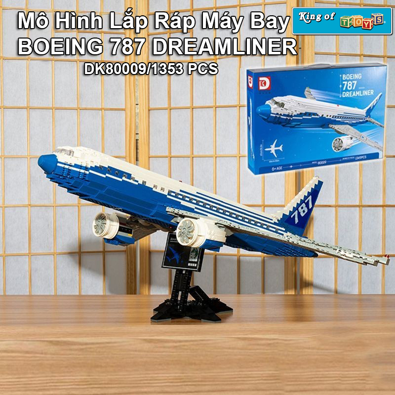 Đồ Chơi Lắp Ráp Kiểu Lego Máy Bay Hàng Không Chở Khách Boeing 787 Dreamliner DK80009 Với 1353 Mảnh Ghép