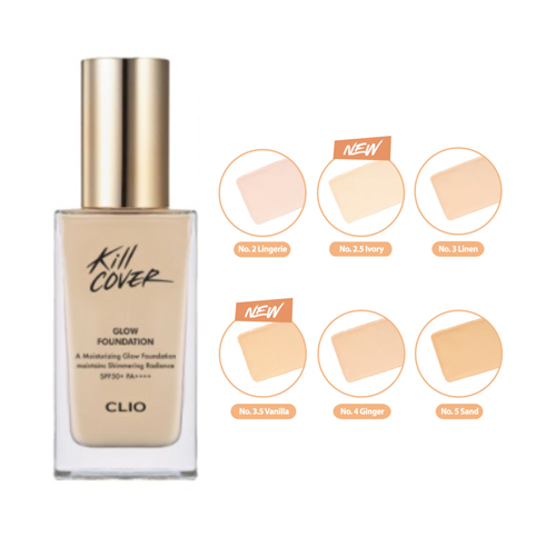 Kem Nền Clio Kill Cover Glow Foundation SPF50+ PA++++ 38g Kèm cọ
