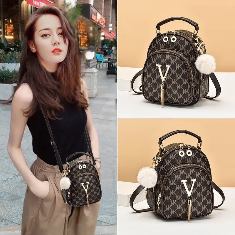 BALO MINI KIÊM TÚI ĐEO CHÉO PHỐI TUA RUA THỜI TRANG XINH XẮN CHO NỮ 669
