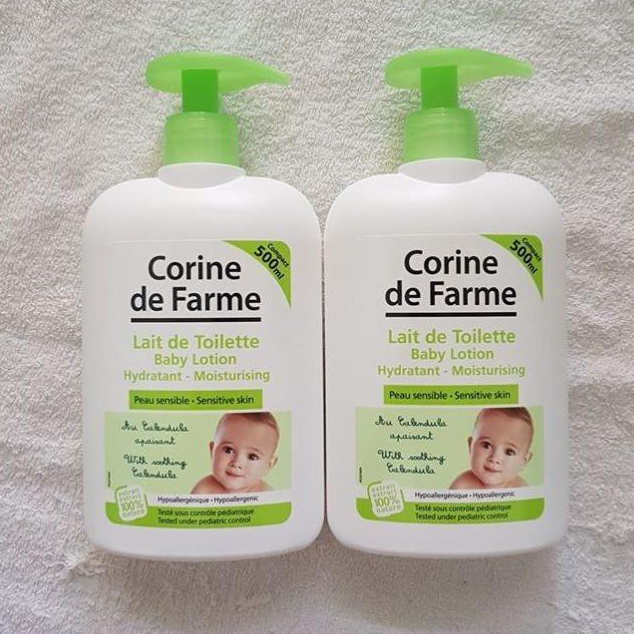 Sữa dưỡng thể cho bé CORINE DE FARME BABY LOTION dưỡng ẩm an toàn cho bé yêu - 500ml