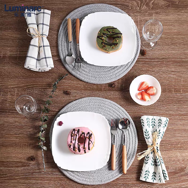 Đĩa  thủy tinh Luminarc Lotusia 23cm N3620 | Hàng chính hãng