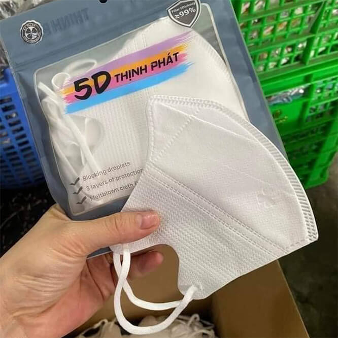 Free Ship -  100 cái khẩu trang 5D Thịnh Phát hàng 3 lớp chính hãng giá tại xưởng