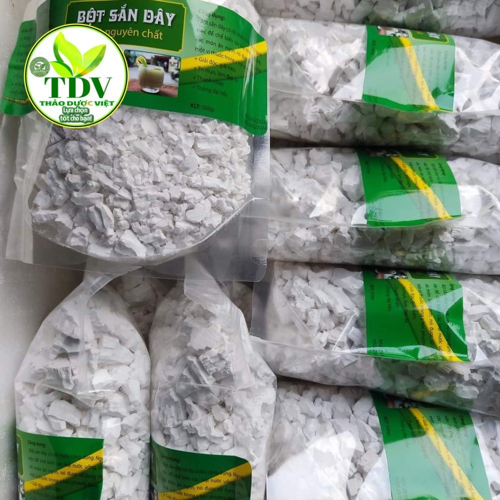 Bột sắn dây giúp giải cảm, chống say nắng, làm đẹp da, làm mờ tàn nhan, chống đói, 100% thiên nhiên