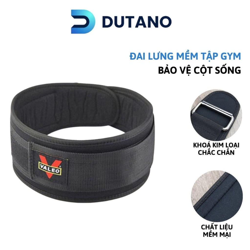 Đai Lưng Mềm Valeo Tập Gym, Gánh Tạ, Deadlift, Phụ Kiện Thể Thao Chính Hãng