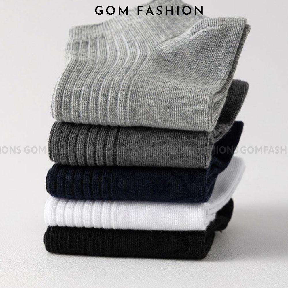 Tất trơn cổ ngắn nam cao cấp GOMTAT, chất liệu cotton mềm mại hút ẩm thoáng khí êm chân  - NT2-FIVE-2005