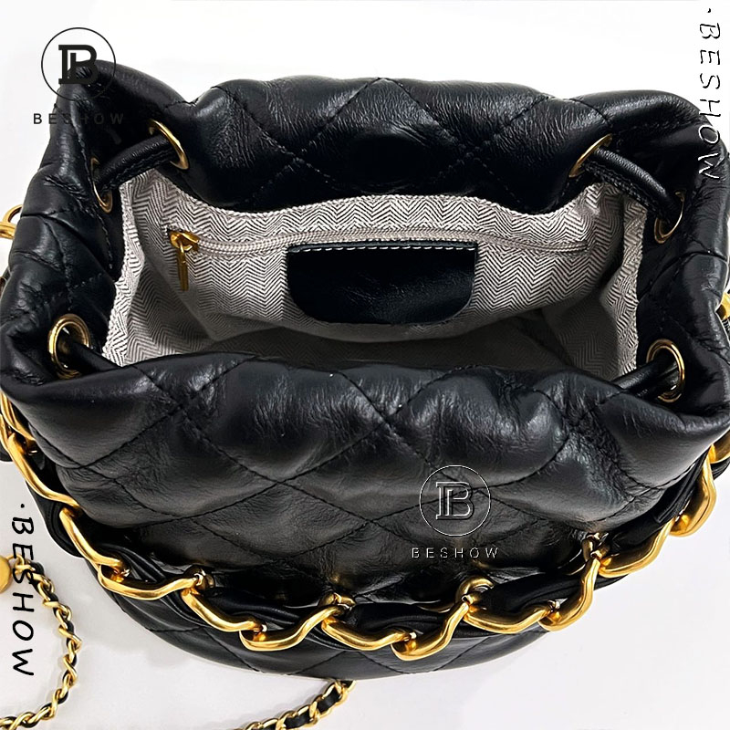 Túi nữ BESHOW, túi da hàng hiệu, túi mini, túi bucket, túi cao cấp, dây rút thời trang đa năng