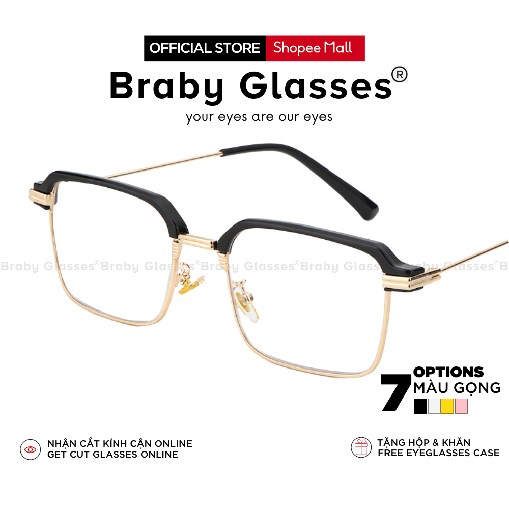 Kính lão đọc sách viễn thị Braby Glasses cho người lớn tuổi sẵn độ kim loại cao cấp chắc chắn KL09