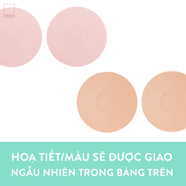 5 cặp dán nhũ vải trơn hình tròn BOM SISTER D017