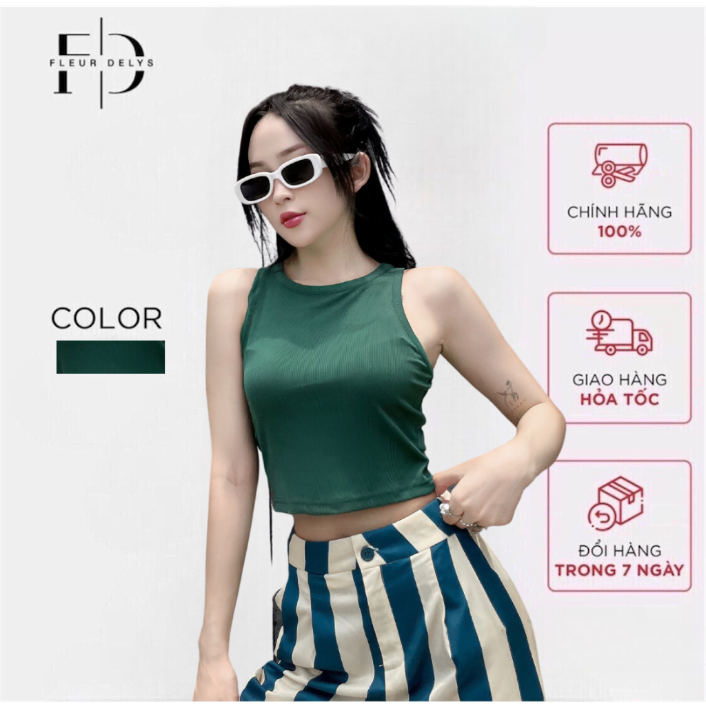 Áo croptop sát nách nữ AC250 Delys cổ tròn 5 màu cá tính thời trang
