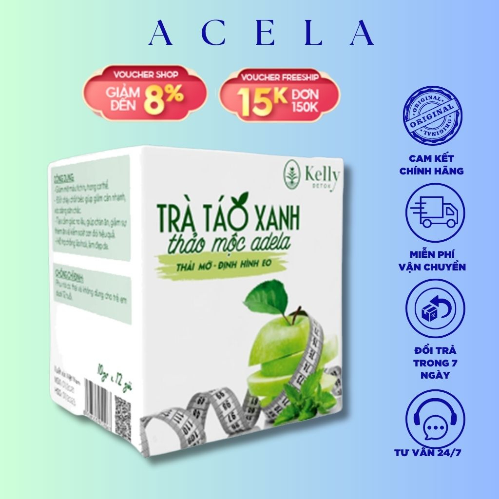 Trà Táo Giảm Cân KELLY Trà Táo Xanh Giảm Cân thải mỡ an toàn _ACELA STORE