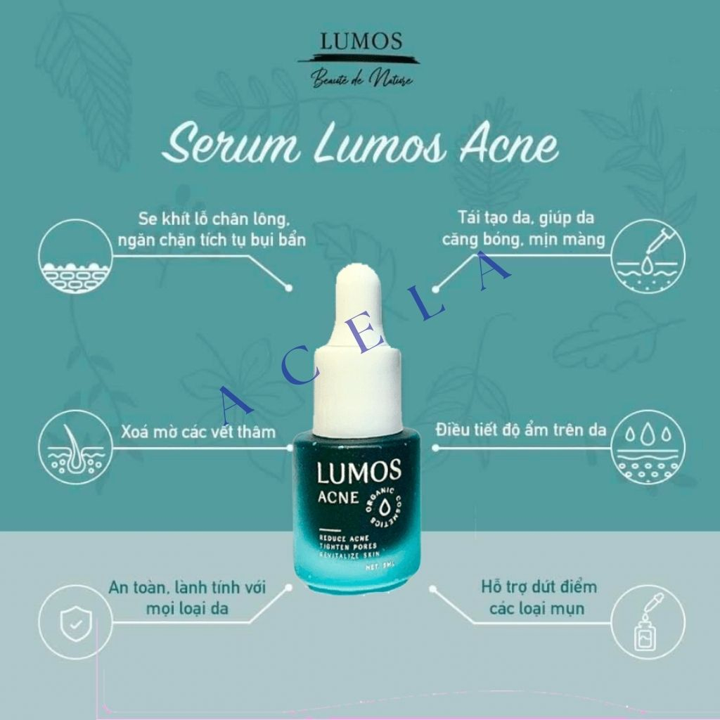 Serum Huyết Thanh Mụn Lumos Ance 5ml Của Mỹ, sạch mụn, mờ thâm dưỡng trắng da mặt _ACELA STORE