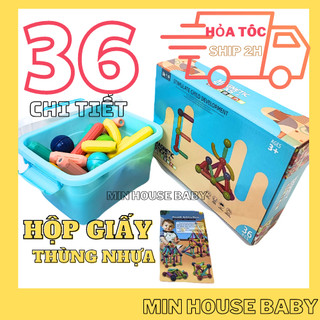 Đồ chơi xếp hình nam châm thông minh 64 chi tiết cho bé minhouse.kid