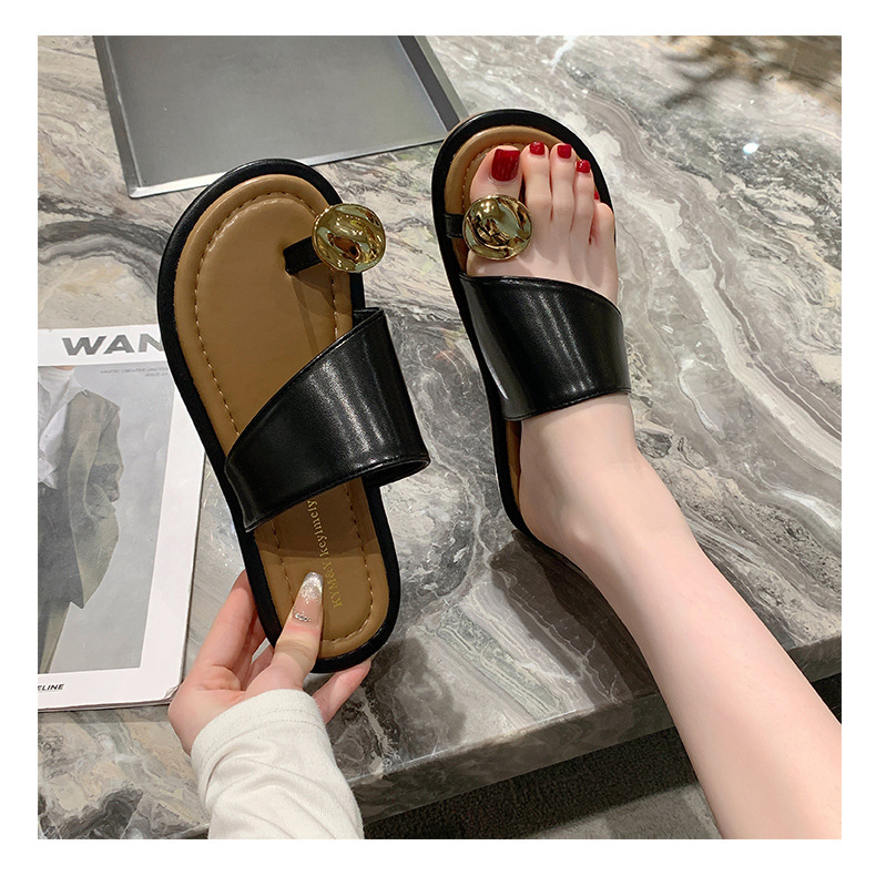 Dép xỏ ngón khuy tròn quai ngang đế dẻo da mềm FULL HỘP siêu xinh dành cho nữ