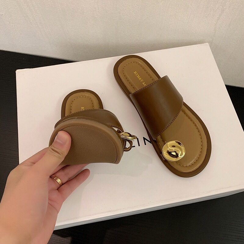 Dép xỏ ngón khuy tròn quai ngang đế dẻo da mềm FULL HỘP siêu xinh dành cho nữ