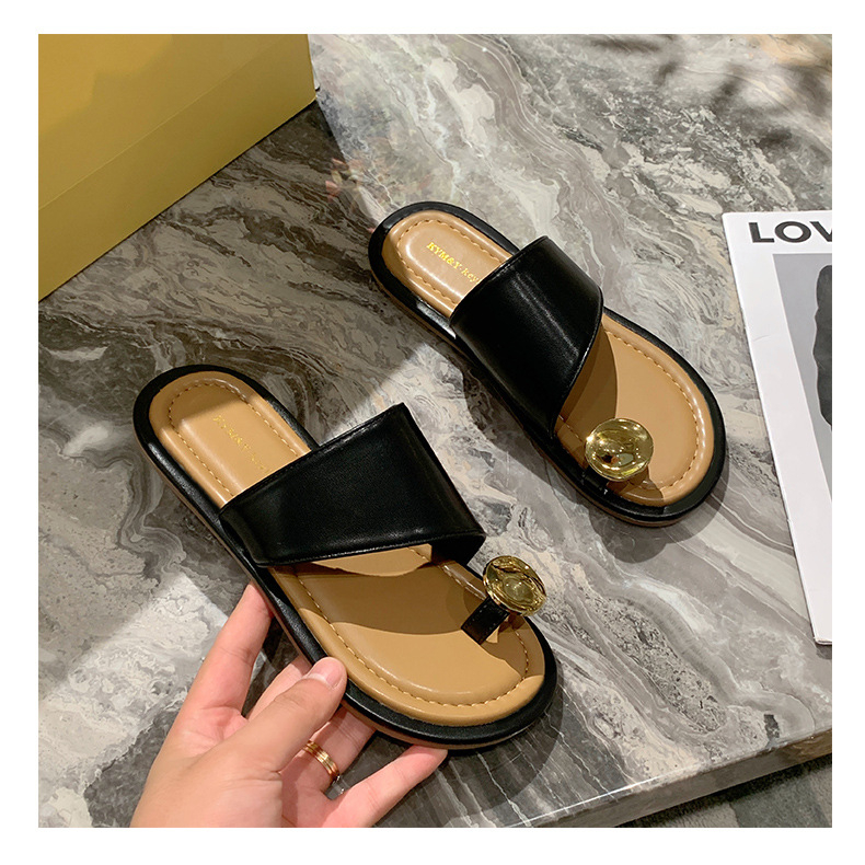 Dép xỏ ngón khuy tròn quai ngang đế dẻo da mềm FULL HỘP siêu xinh dành cho nữ