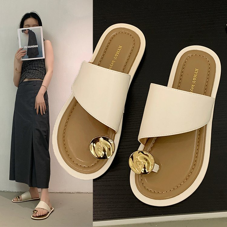 Dép xỏ ngón khuy tròn quai ngang đế dẻo da mềm FULL HỘP siêu xinh dành cho nữ