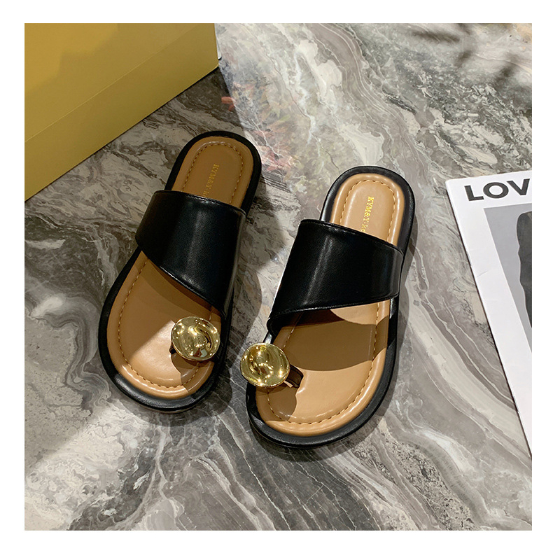 Dép xỏ ngón khuy tròn quai ngang đế dẻo da mềm FULL HỘP siêu xinh dành cho nữ