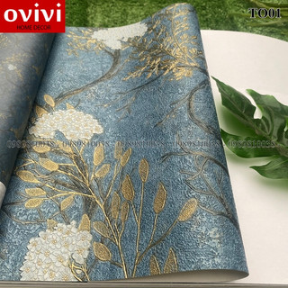 Giấy dán tường hàn quốc cao cấp hoa văn tân cổ điển phòng ngủ 3d khổ 106cm Ovivi