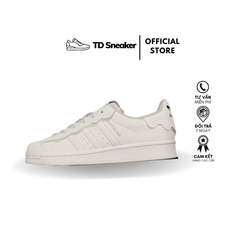 Giày Adidas Superstar Das Sò 3 Màu Kem, Hồng, Xanh, Giày thể thao Adidas Sò Trắng bản cao cấp