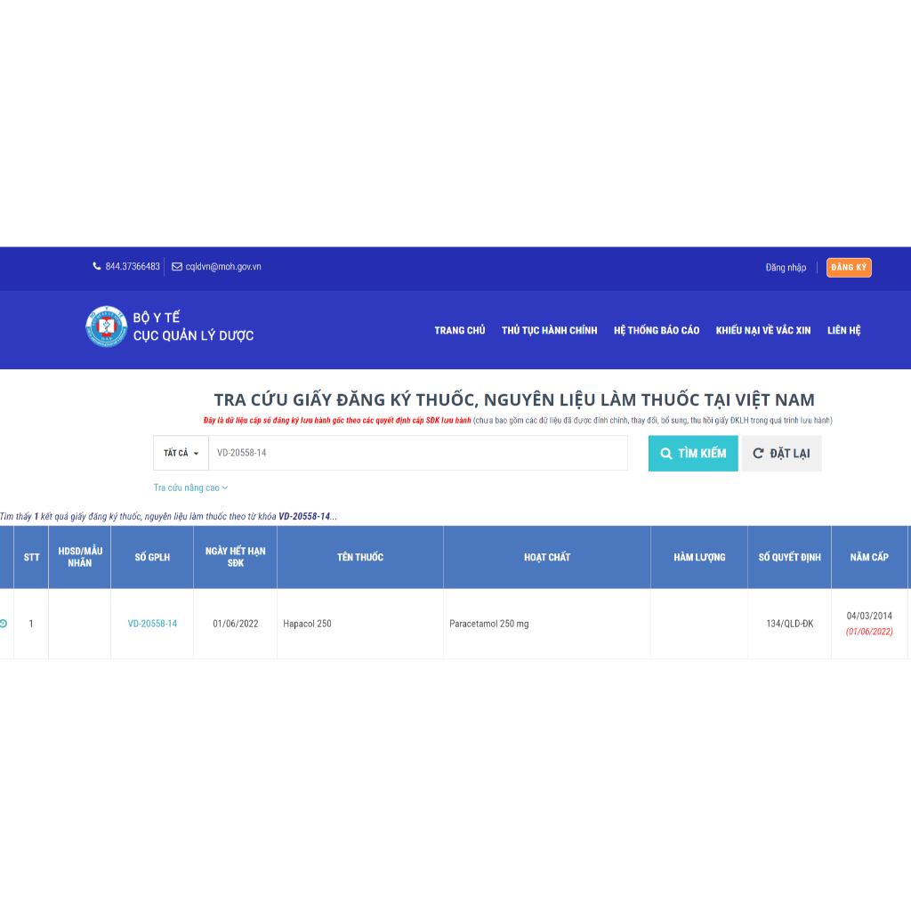 Bột sủi Hapacol 150mg DHG