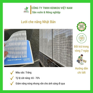 Lưới che nắng dài 50m giảm nóng màu trắng Nhật Bản - KENKOU - nhà kính trồng rau, hoa nông nghiệp công nghệ cao