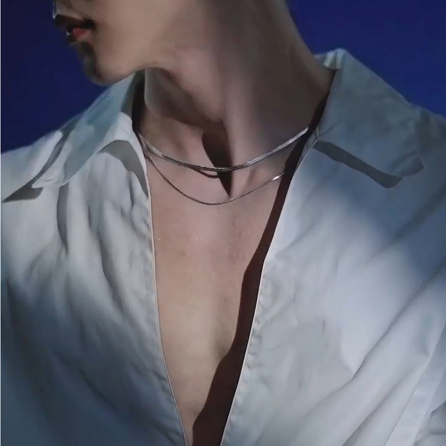 Dây Chuyền Lụa Sợi Xương Rắn 2 Lớp Chất Liệu Thép Titan Không Gỉ - Vòng Cổ Unisex Nam Nữ Quyến Rũ Thời Trang