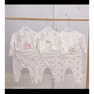 Bộ dài tay cài lệch sơ sinh moon petit mn 2333