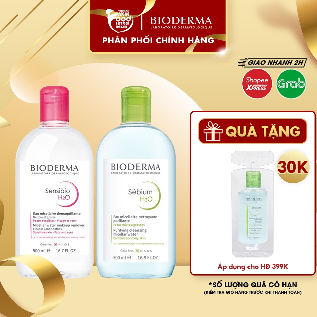 Nước tẩy trang bioderma 500ml cho da dầu, da khô và da nhậy cảm