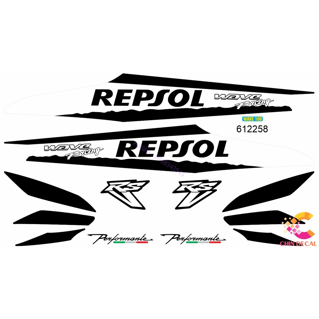 Tem rời WAVE ALPHA 100 & 50cc Phiên bản WAVE REPSOL