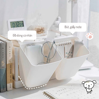 Rổ nhựa treo xe đẩy đựng đồ, hộp nhựa có móc treo