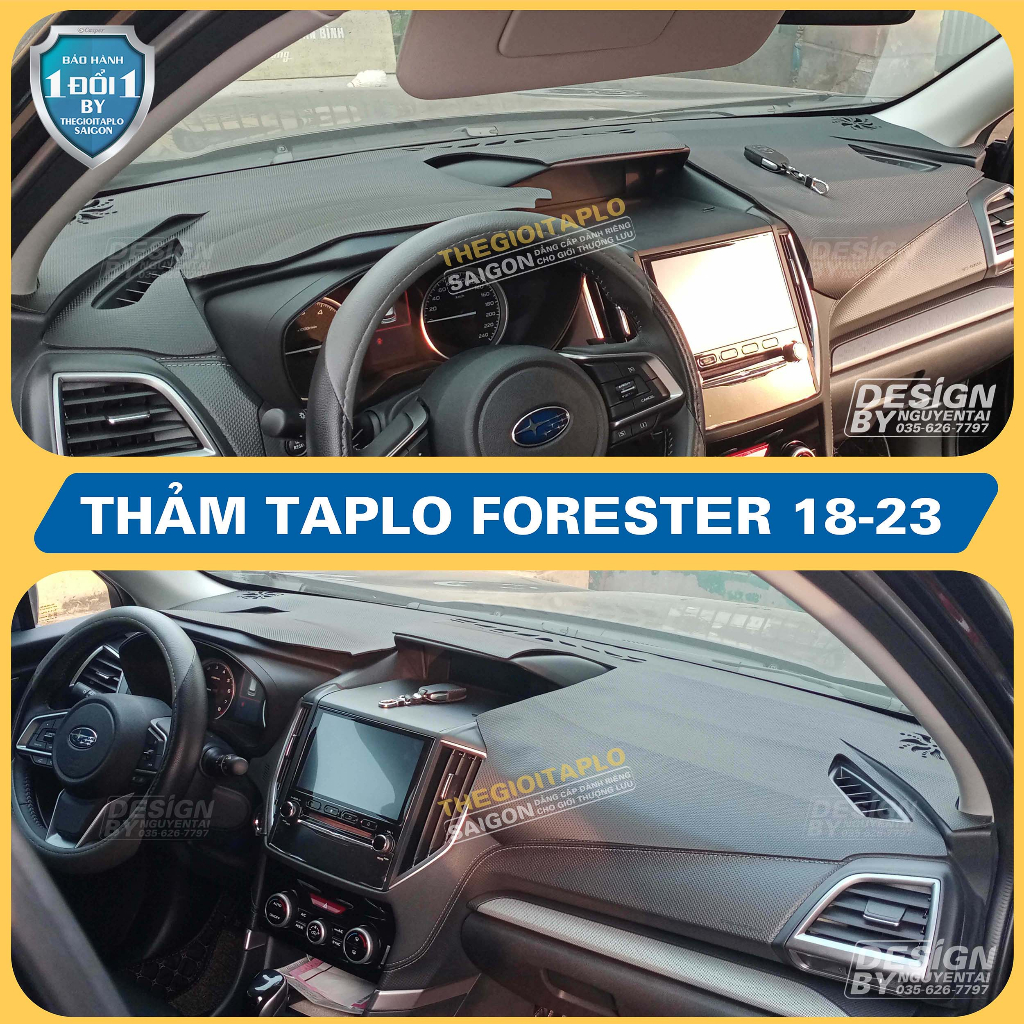 (SUBARU FORESTER đời 2019 đến 2023) Thảm taplo chống nắng ô tô da vân gỗ,tuyết nhung,cacbon,da pu,da lộn chuẩn form