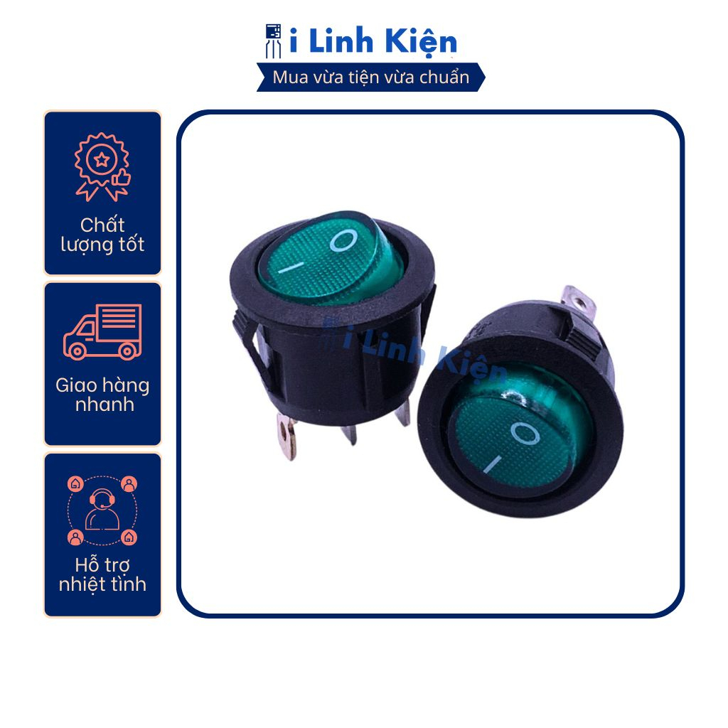 Công tắc bập bênh tròn KCD1-105 6A250V 3P có đèn