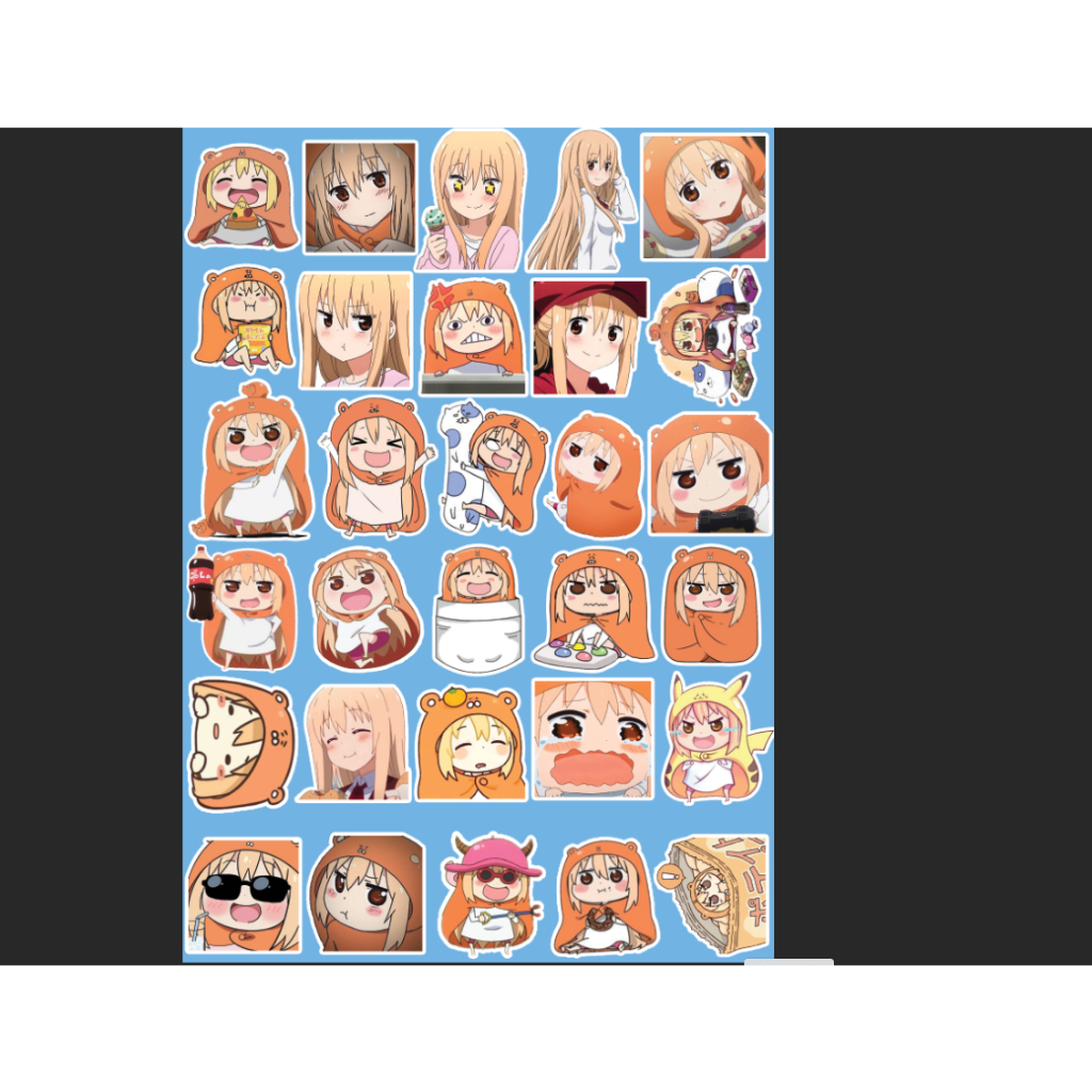 - Set 10/15/30 Sticker Umaru anime Himouto! Umaru-chan /em gái Umaru dễ thương dán trang trí