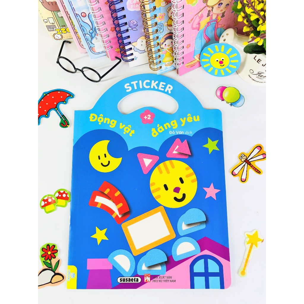Sách - Combo 4 cuốn Sticker Động Vật Đáng Yêu - Dành cho bé 2-5 tuổi - ndbooks