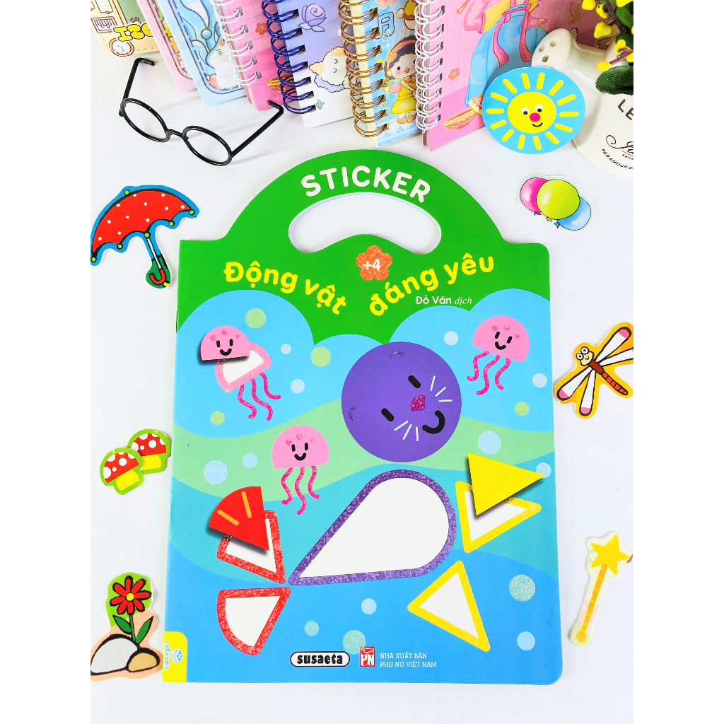 Sách - Combo 4 cuốn Sticker Động Vật Đáng Yêu - Dành cho bé 2-5 tuổi - ndbooks