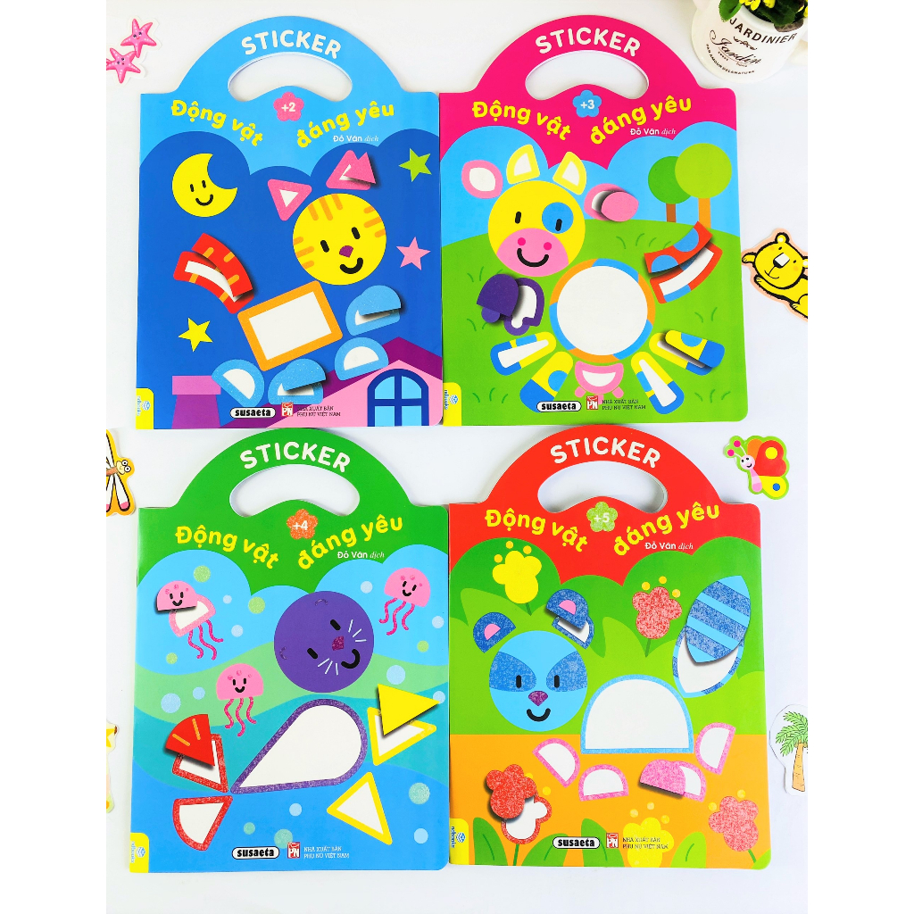 Sách - Combo 4 cuốn Sticker Động Vật Đáng Yêu - Dành cho bé 2-5 tuổi - ndbooks