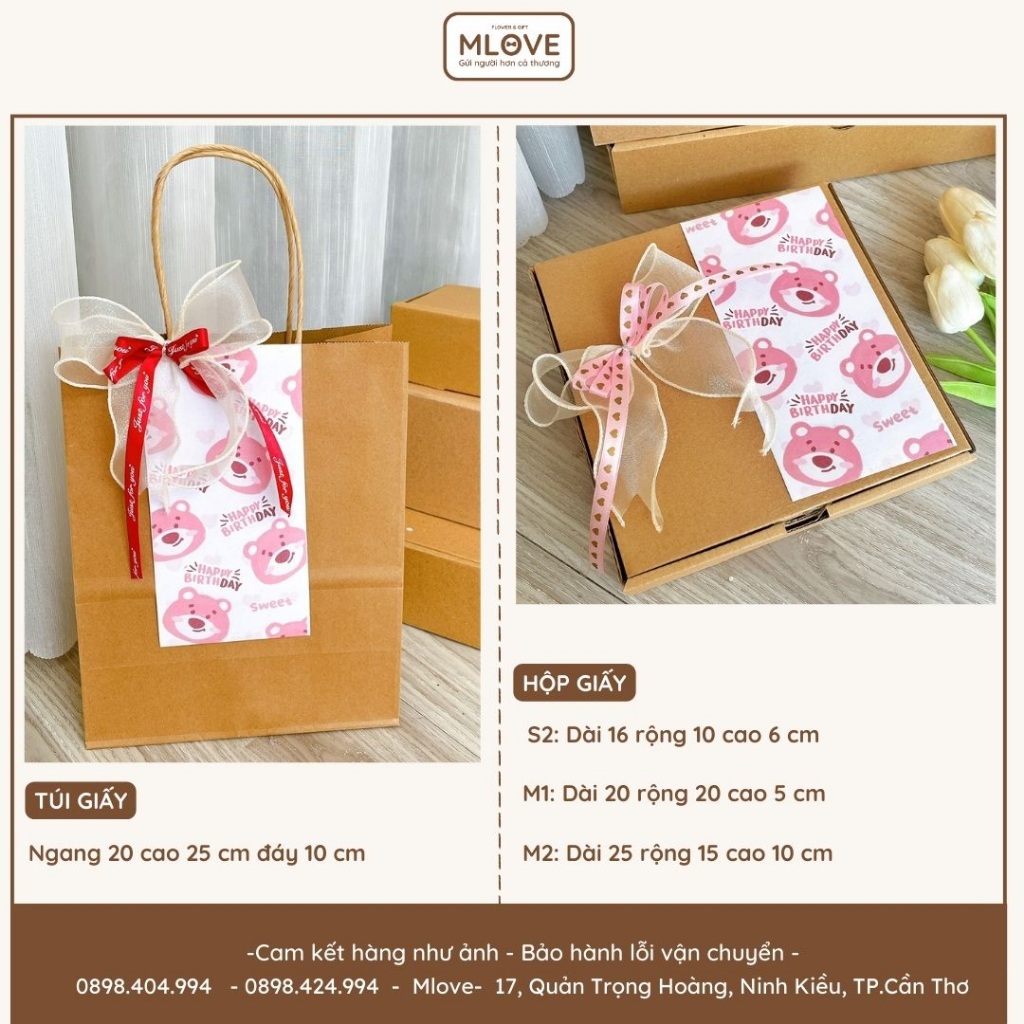 {Siêu rẻ} Set hộp gói quà sinh nhật nhiều kích thước nhiều mẫu có sẵn để tăng quà sinh nhật người yêu bạn bè